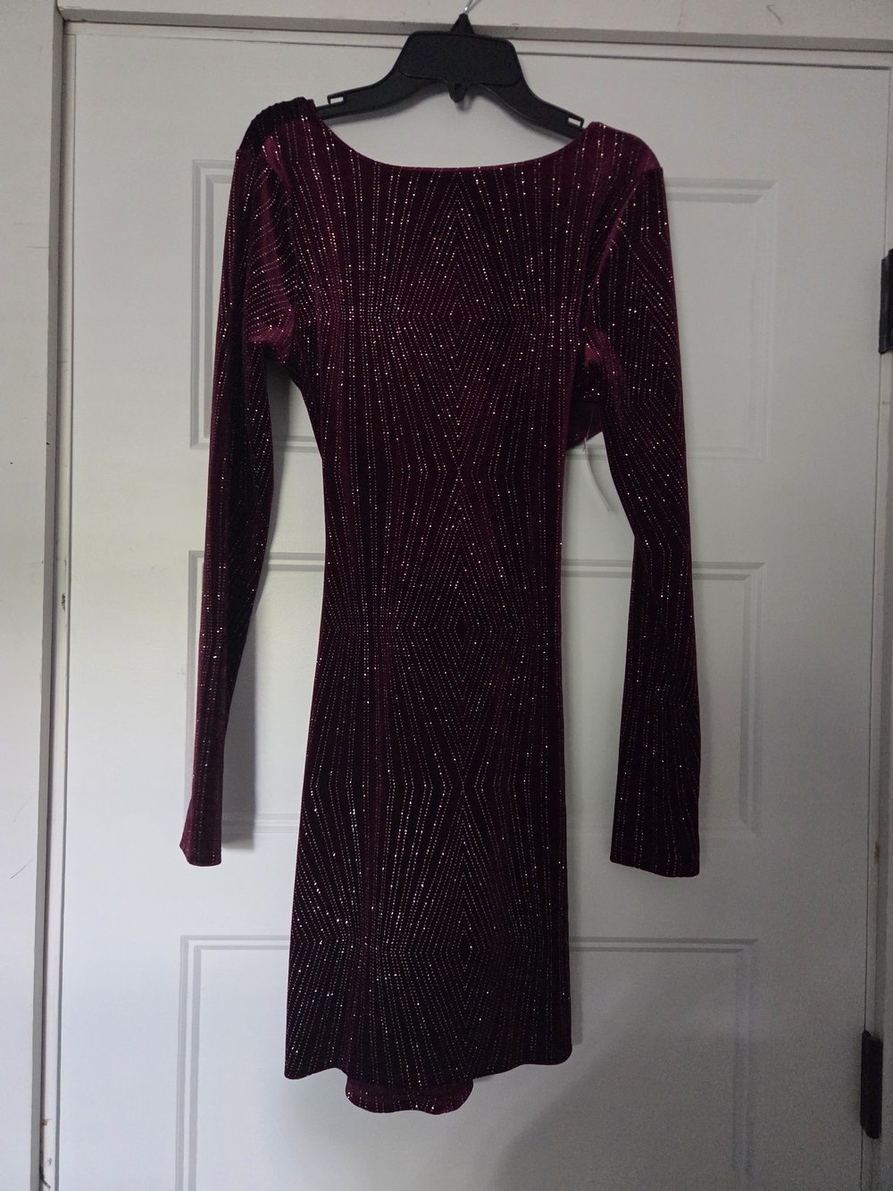 Windsor Wine Sparkle Long Sleeve Bodycon Dress